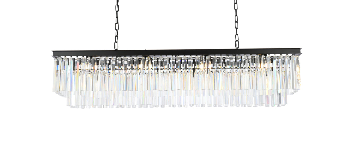 Sydney 12 light Matte Black Chandelier Clear Royal Cut Crystal