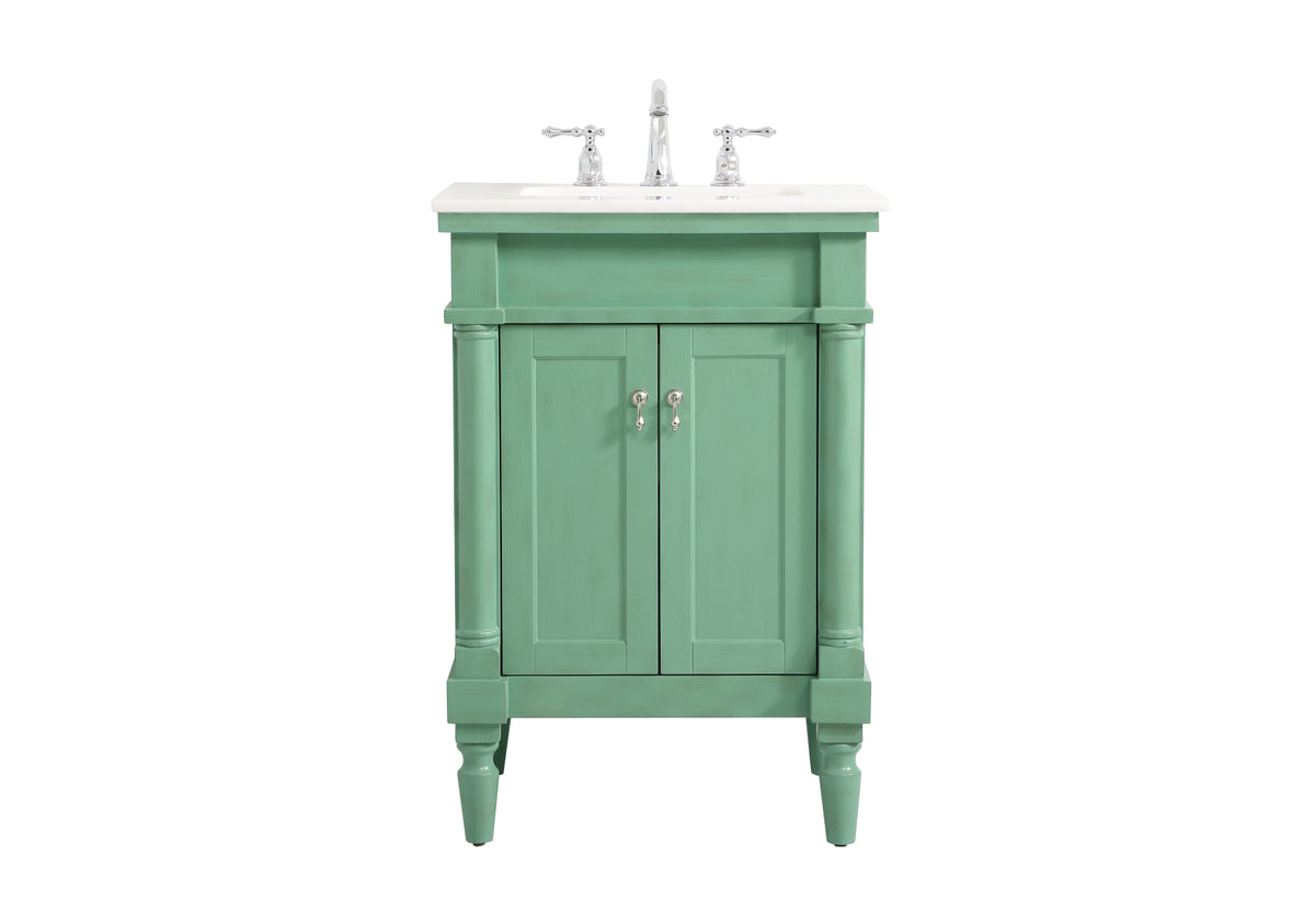 24 inch Single bathroom vanity in vintage mint