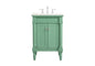 24 inch Single bathroom vanity in vintage mint