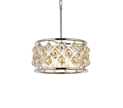 Madison 4 light polished Nickel Pendant Golden Teak (Smoky) Royal Cut Crystal