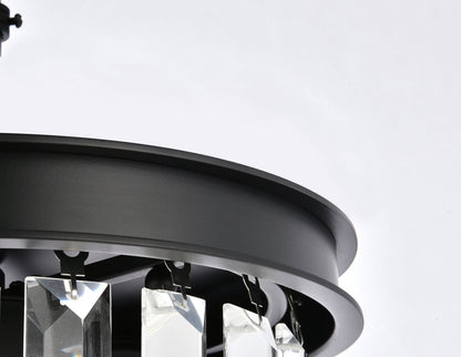 Sydney 3 light Matte Black Pendant Clear Royal Cut Crystal