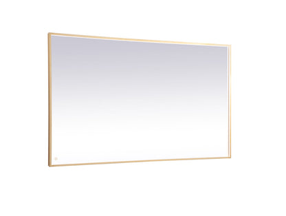 Pier 42x72 inch LED mirror with adjustable color temperature 3000K/4200K/6400K in brass