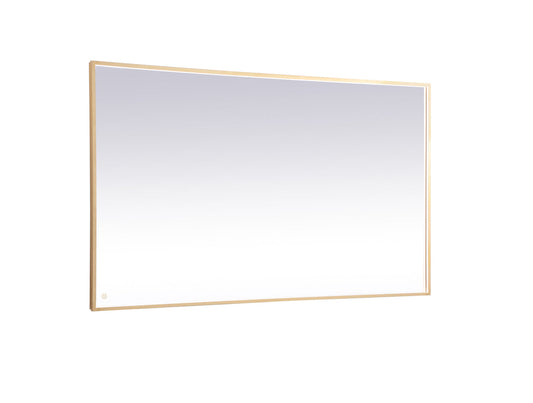 Pier 42x72 inch LED mirror with adjustable color temperature 3000K/4200K/6400K in brass