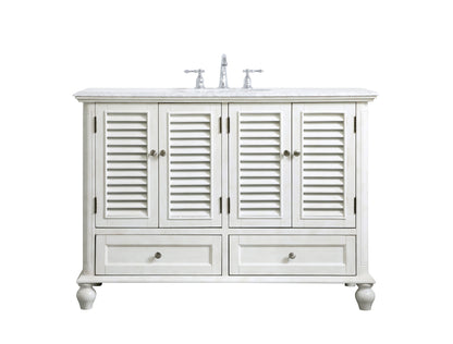 48 inch Single Bathroom Vanity in Antique White