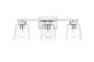Merrick 3 light Chrome and Clear Bath Sconce