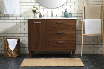 42 inch bathroom vanity in Walnut