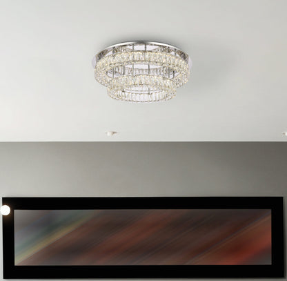 Monroe 30 inch LED double flush mount in chrome