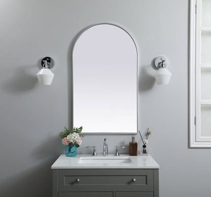 Metal Frame Arch Mirror 24x40 Inch in Silver