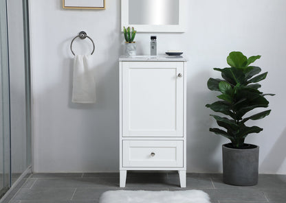 18 inch Single Bathroom Vanity in White