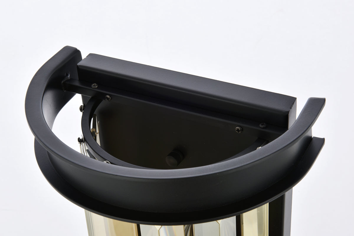 Sydney 2 light Matte Black Wall Sconce Golden Teak (Smoky) Royal Cut Crystal