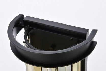 Sydney 2 light Matte Black Wall Sconce Golden Teak (Smoky) Royal Cut Crystal