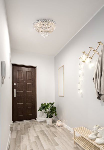 Century 4 light Chrome Flush Mount Clear Royal Cut Crystal