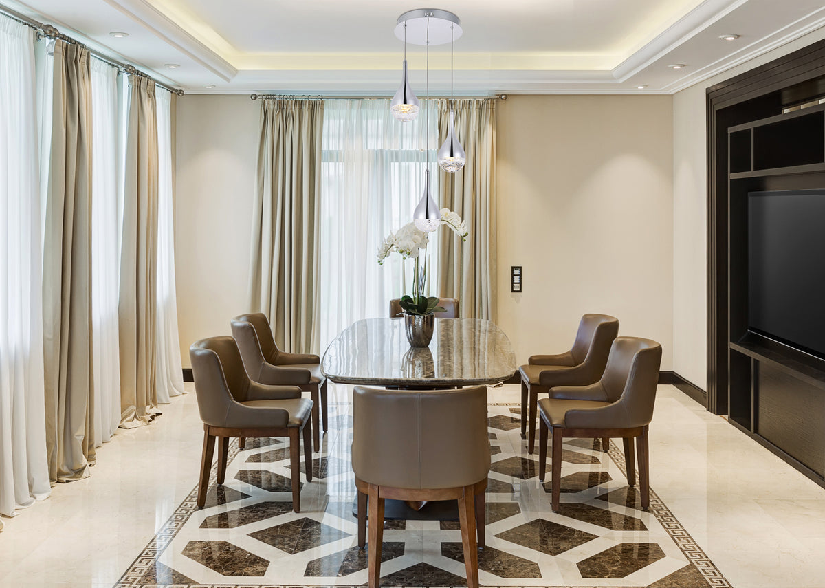 Amherst Collection LED 3-light chandelier 12in x 9in chrome finish