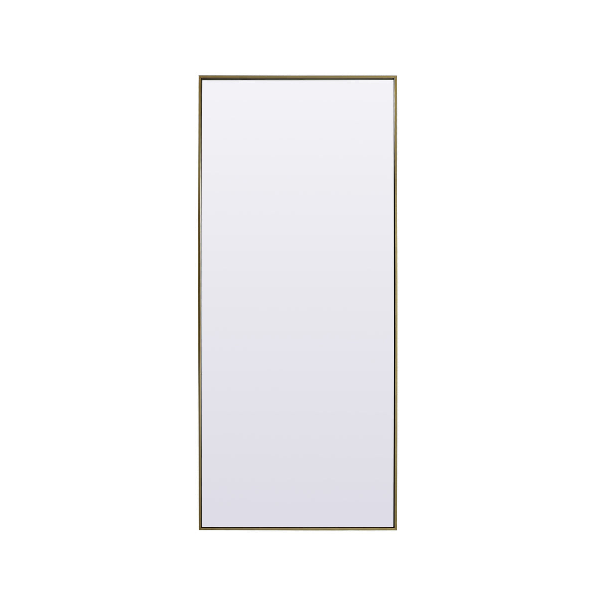 Metal Frame Rectangle Full Length Mirror 30x72 Inch in Brass