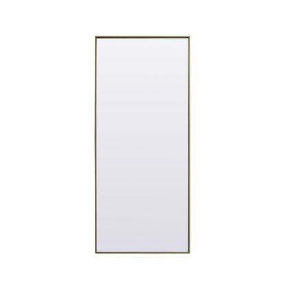 Metal Frame Rectangle Full Length Mirror 30x72 Inch in Brass