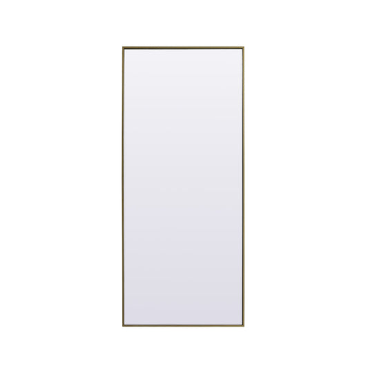 Metal Frame Rectangle Full Length Mirror 30x72 Inch in Brass