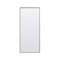 Metal Frame Rectangle Full Length Mirror 30x72 Inch in Brass