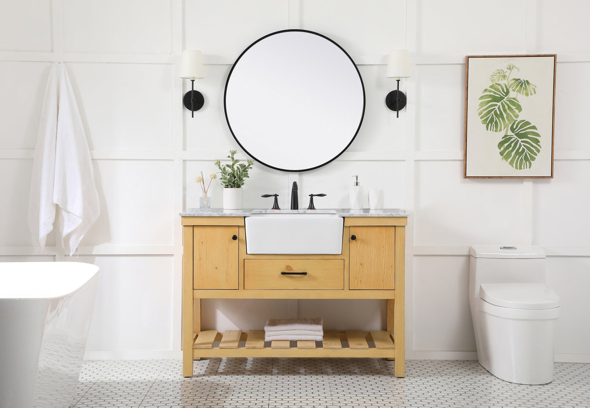 48 inch Single bathroom vanity in natural wood