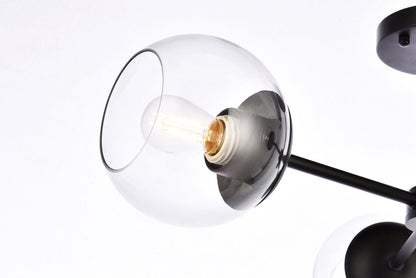 Briggs 26 inch flush mount in black with clear shade