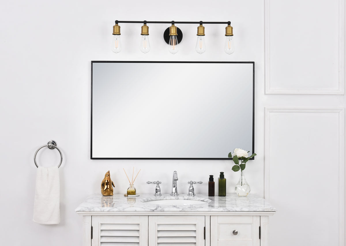 Serif 5 light brass and black Wall Sconce