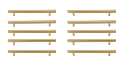 Dior 7-9/16" Center to Center Brass Bar Pull Multipack (set of 10)