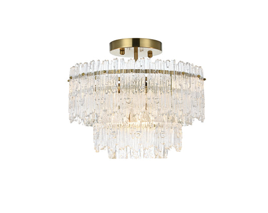 Emilia 15 inch Flush Mount Light  in Satin Gold