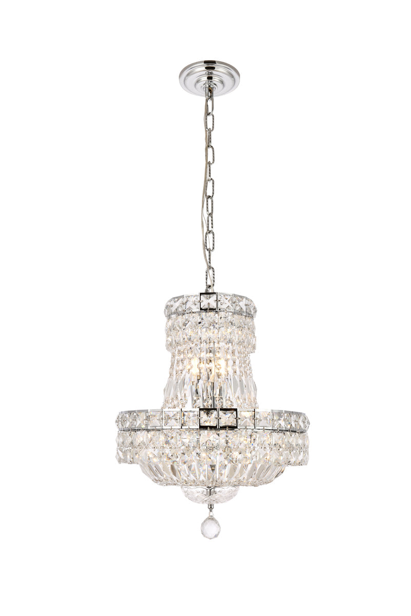 Tranquil 6 light Chrome Pendant Clear Royal Cut Crystal