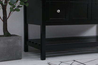 48 inch Single Bathroom Vanity in Black with Backsplash