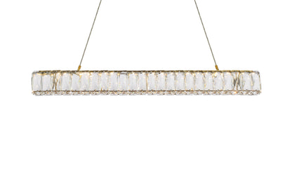 Monroe 31 inch LED linear pendant in gold