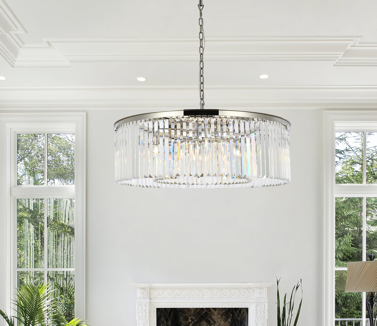 Sydney 10 light polished nickel Chandelier Clear Royal Cut Crystal