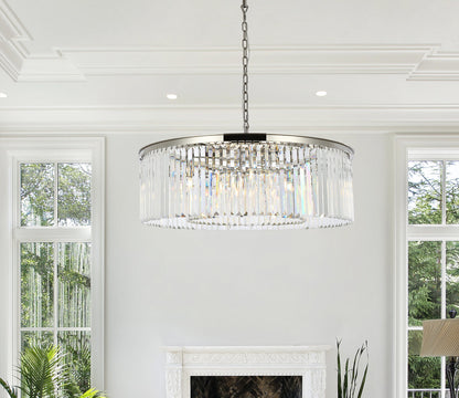 Sydney 10 light polished nickel Chandelier Clear Royal Cut Crystal