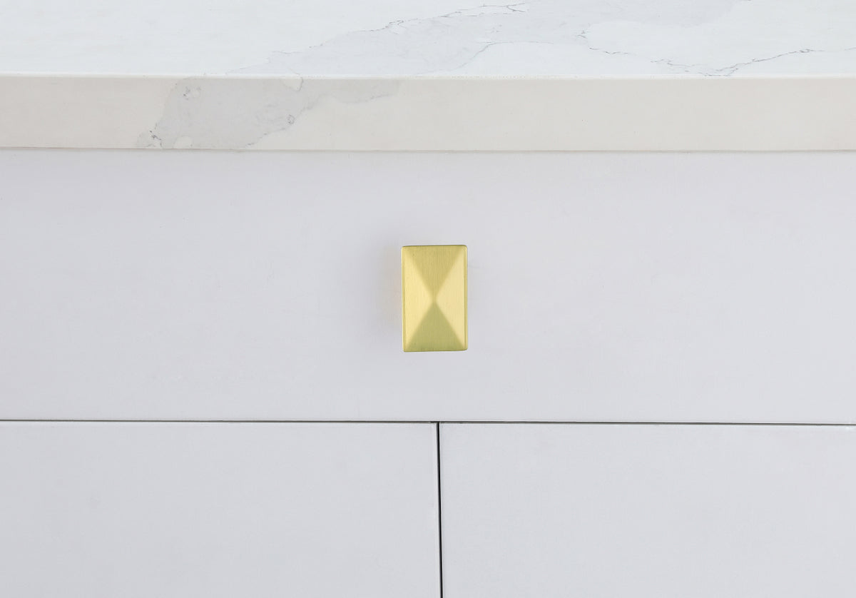 Perry 2" Brushed Gold Rectangle Knob Multipack (Set of 10)