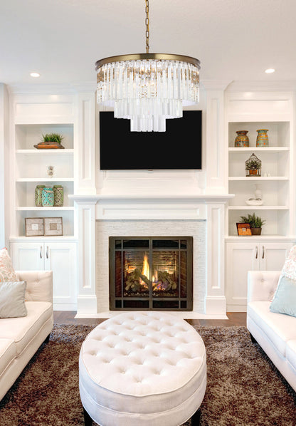 Sydney 26 inch round crystal chandelier in satin gold