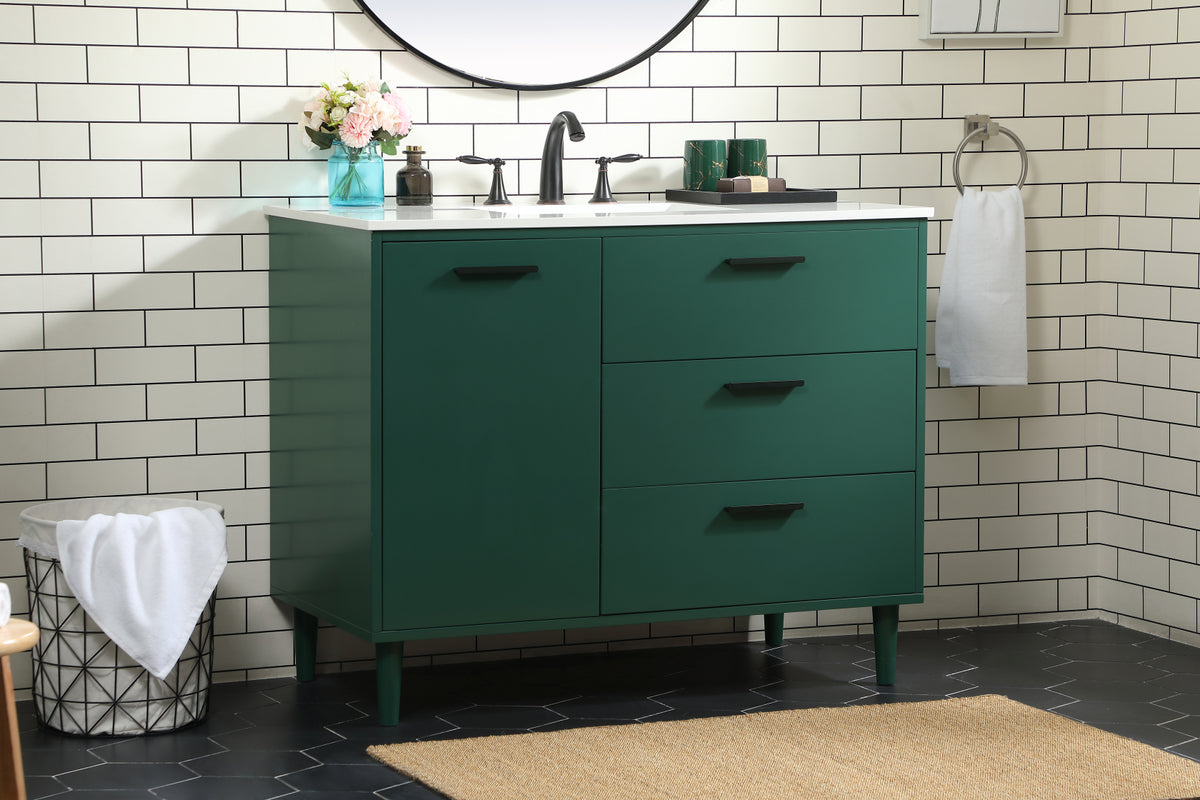 42 inch bathroom vanity in Green