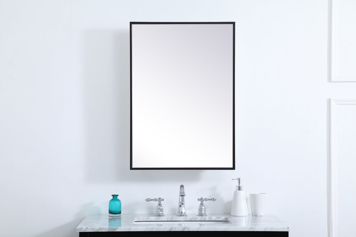 Metal mirror medicine cabinet 20 inch x 28 inch in Black