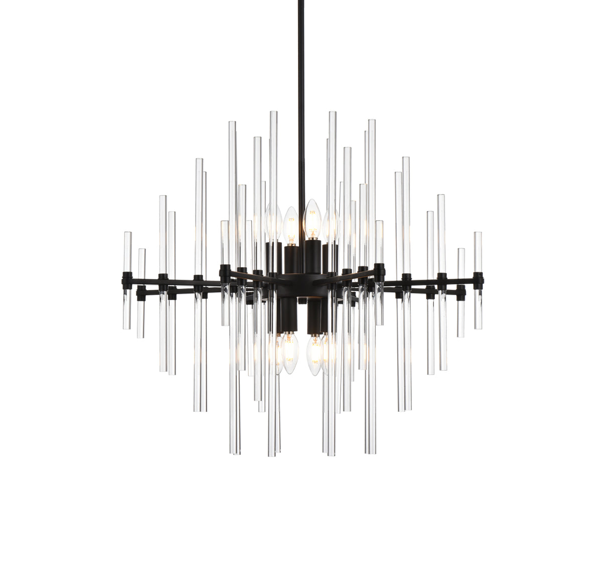 Sienna 27 inch crystal rod pendant in black