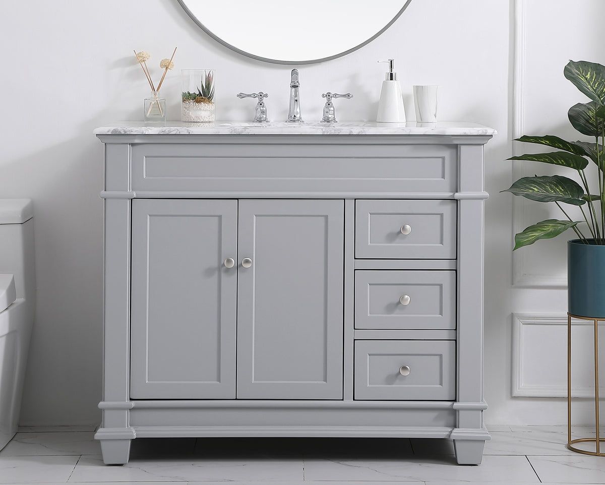 42 inch Single Bathroom Vanity set in Grey