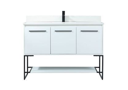 48 inch Single bathroom vanity in white with backsplash