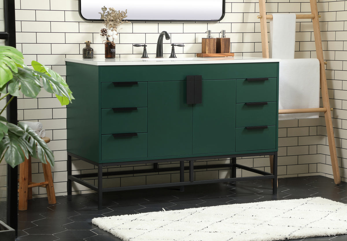 48 inch Single bathroom vanity in green