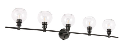 Collier 5 light Black and Clear glass Wall sconce