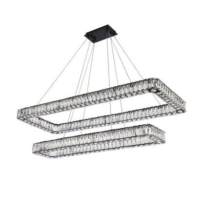 Monroe 50 inch LED double rectangle pendant in black