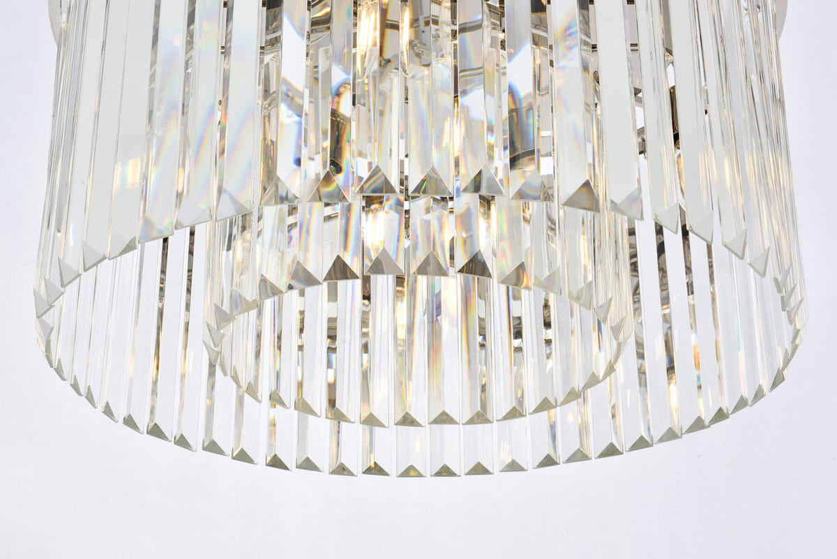 Sydney 8 light polished nickel Flush Mount Clear Royal Cut Crystal