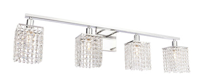 Phineas 4 light Chrome and Clear Crystals wall sconce