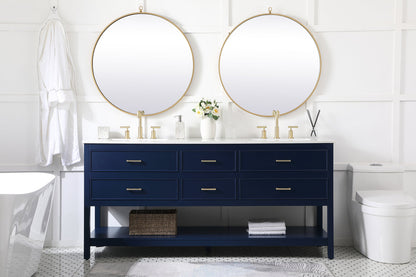 72 inch double bathroom vanity in blue