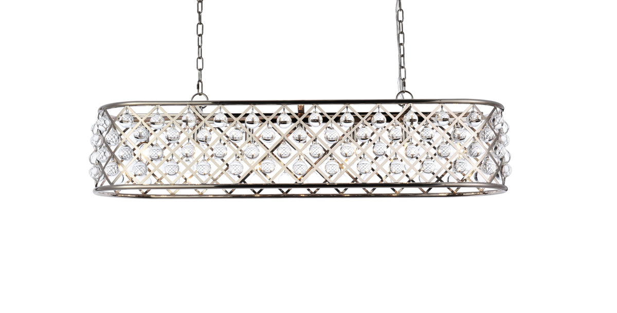 Madison 7 light polished Nickel Chandelier Clear Royal Cut Crystal