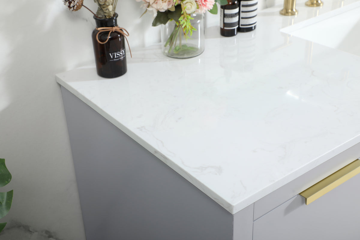 60 inch Single bathroom vanity in grey