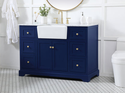 48 inch Single bathroom vanity in blue