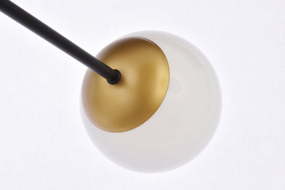 Briggs 36 inch pendant in black and brass with white shade