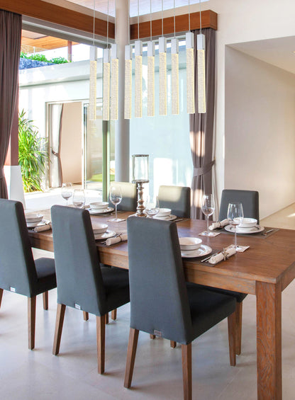 Weston 10 lights pendant in chrome