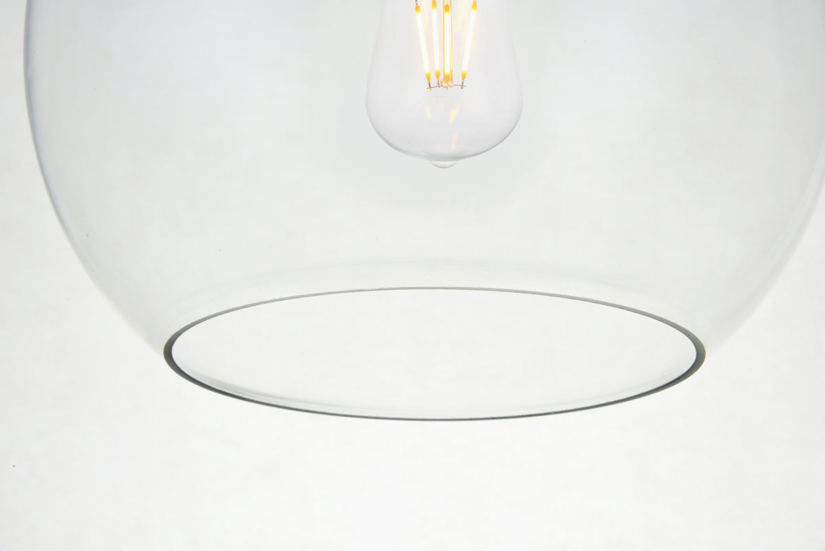 Baxter 1 Light Black Flush Mount With Clear Glass